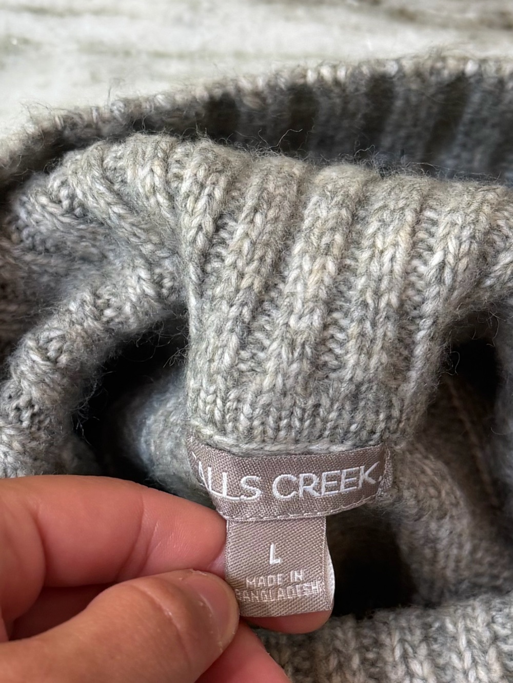 Falls Creek Women's Ribbed Cowl Neck Sweater - Grey
Large - Picture 7 of 7